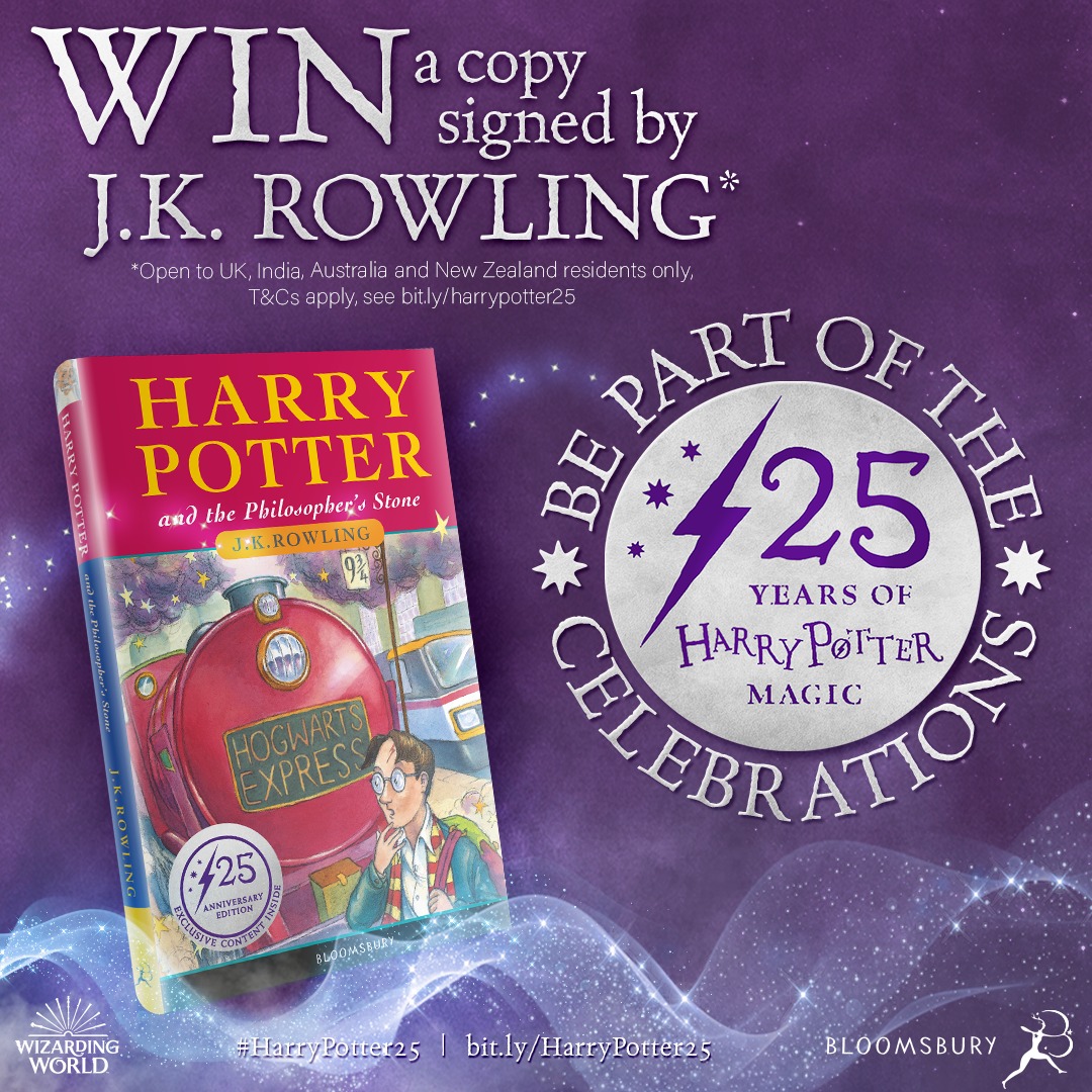 Win A Signed Copy By J K Rowling Of Bloomsbury 25th Anniversary