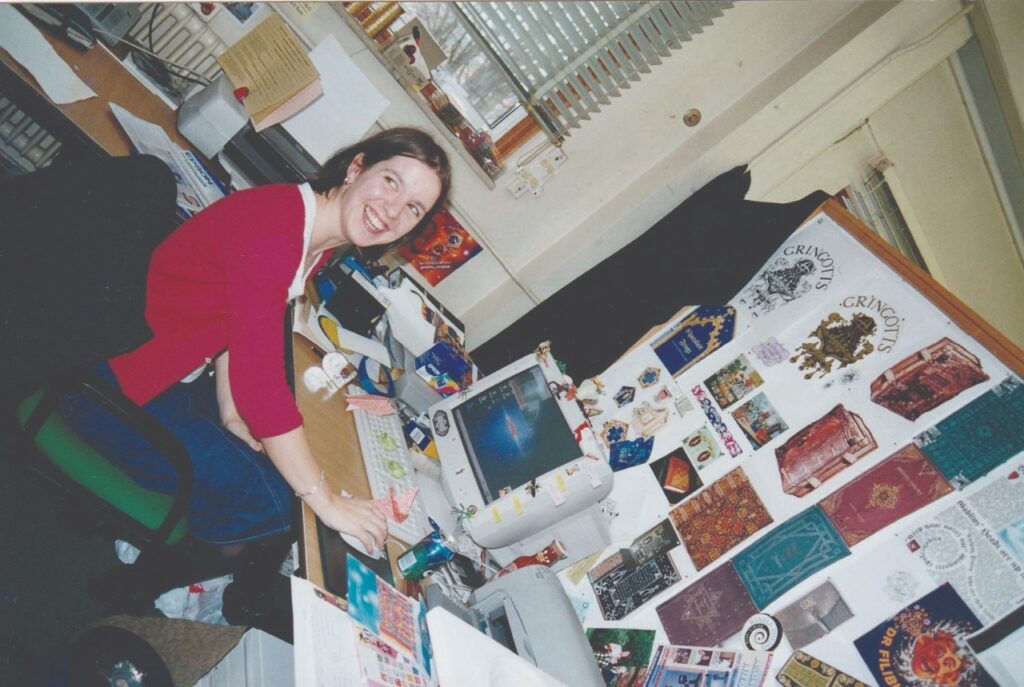 Ruth Winick working on the Harry Potter films