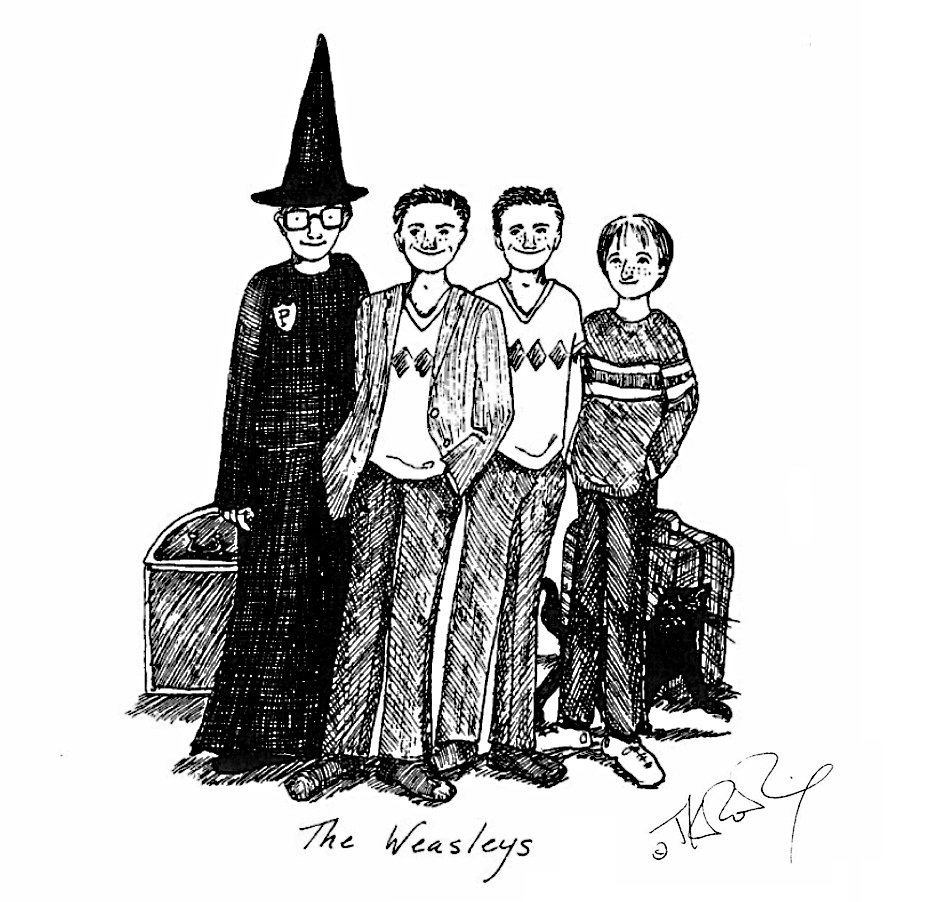 The Weasleys - Original illustration by J.K. Rowling