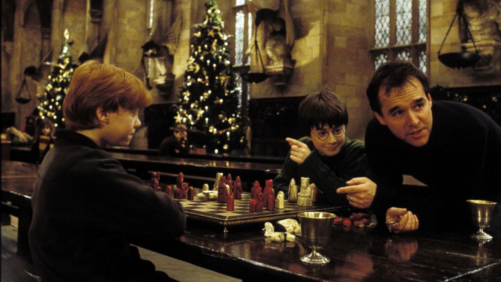Chris Columbus on the set of Harry Potter and the Philosopher's Stone