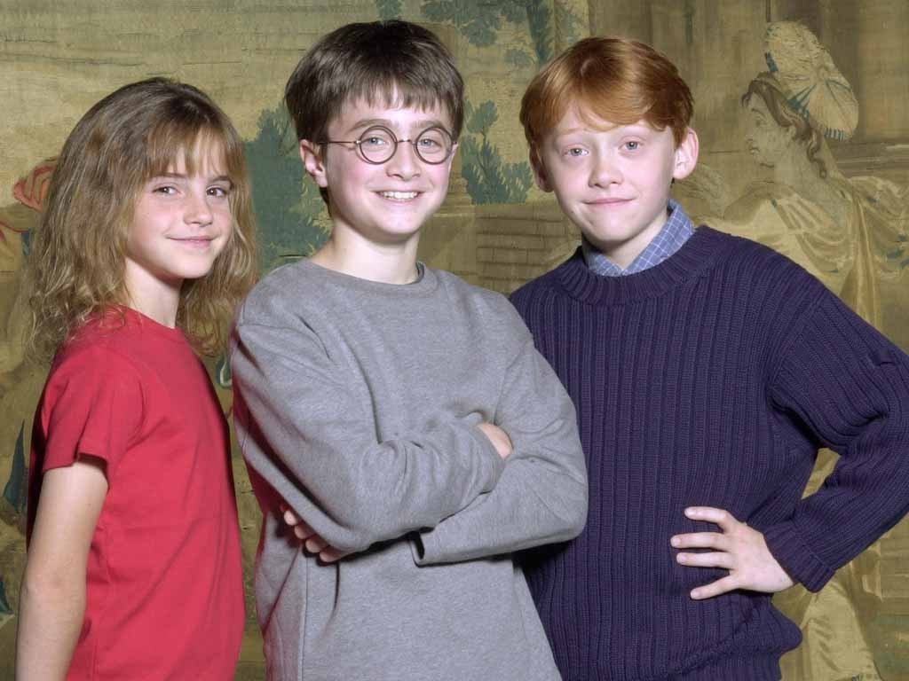 Emma Watson, Daniel Radcliffe and Rupert Grint are announced as the Golden Trio (August 2000)