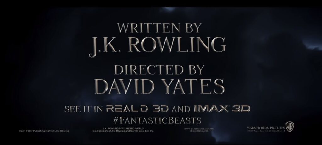 Fantastic Beasts and Where to Find Them - Credits Screen from the Trailer
