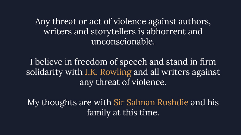 Neil Blair's statement regarding J.K. Rowling and Salman Rushdie