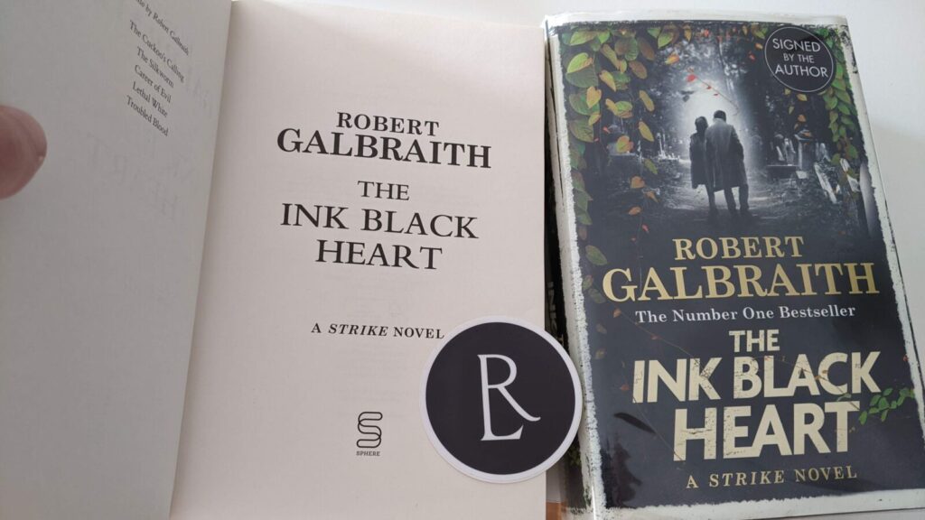 Title Page - Unsigned regular edition of The Ink Black Heart by Robert Galbraith (J.K. Rowling)