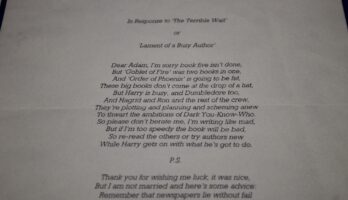Alleged poem by J.K. Rowling, 2001